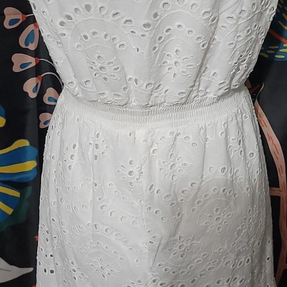 Japna White Eyelet Wrap Midi Dress - Picture 5 of 14